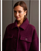 Load image into Gallery viewer, Tribal Purple BOILED WOOL JACKET WITH POCKETS