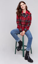 Load image into Gallery viewer, Charlie B Plaid Bouclé Knit Short Coat - Cranberry