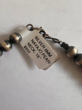 Load image into Gallery viewer, 6mm Sterling Silver Navajo Pearl Necklace – 16” – Southwestern Style