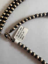 Load image into Gallery viewer, 60” Silver 5mm Navajo Pearl Necklace – Extra Long Southwestern Necklace