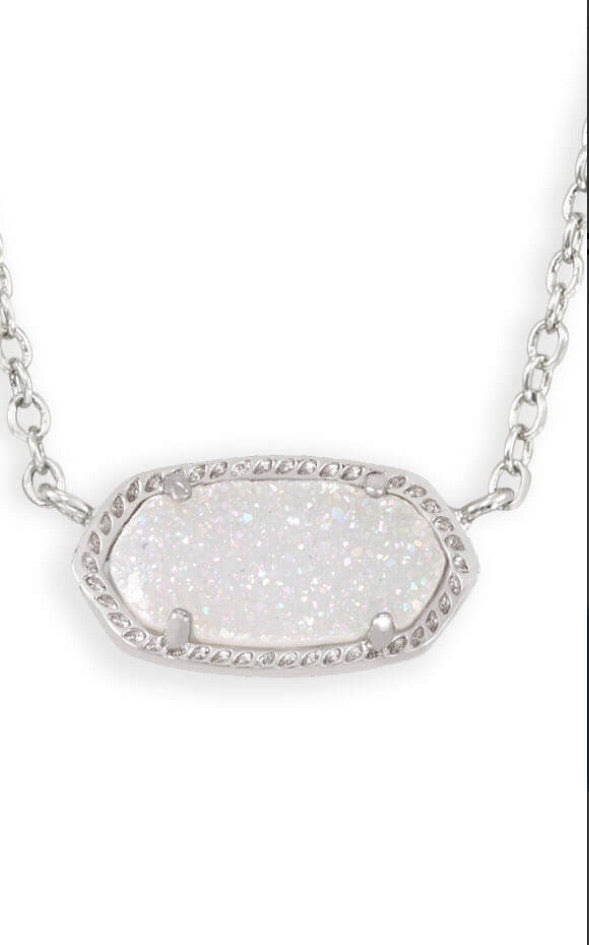 Silver Iridescent Drusy Kendra Scott Necklace Kendra Scott Elisa