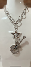 Load image into Gallery viewer, Silver Guitar Necklace
