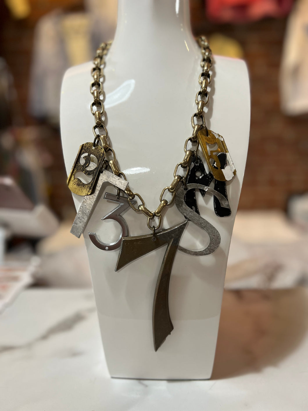 Art By Amy Letter and Number Necklace