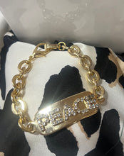 Load image into Gallery viewer, TOVA Peace ID Bracelet in Antique Gold
