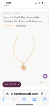 Load image into Gallery viewer, Kendra Scott Gold Letter Disc Reversible Pendant Necklace
