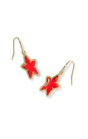 Kendra Scott Ada Gold Star Earrings in Red Illusion