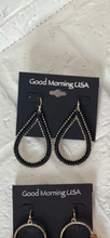 Load image into Gallery viewer, Black and Gold Teardrop Earrings
