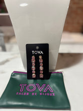 Load image into Gallery viewer, TOVA pink rhinestone dangle earrings
