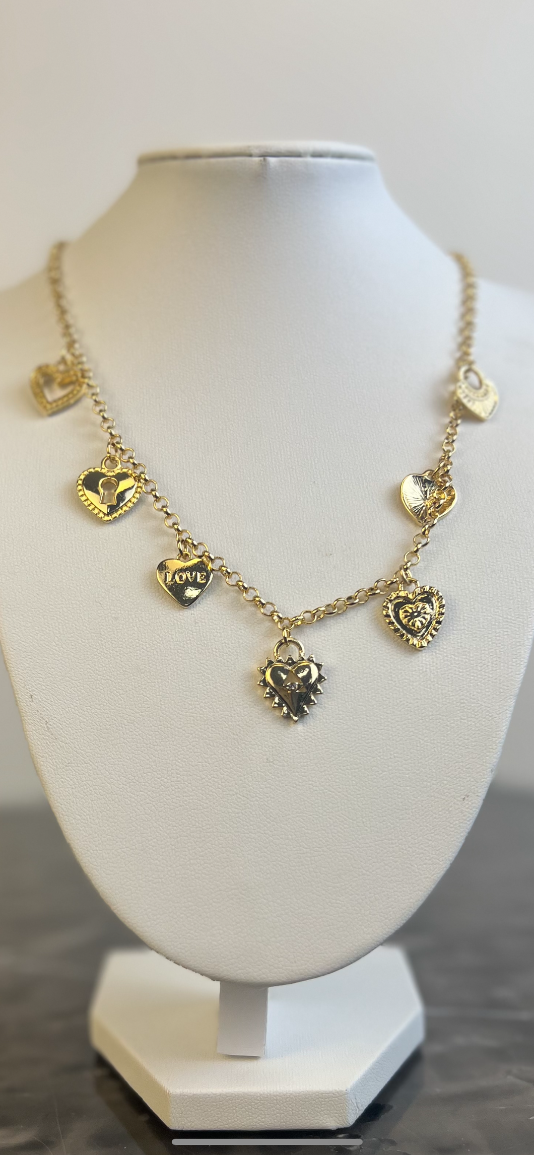 Gold Heart Charm Necklace