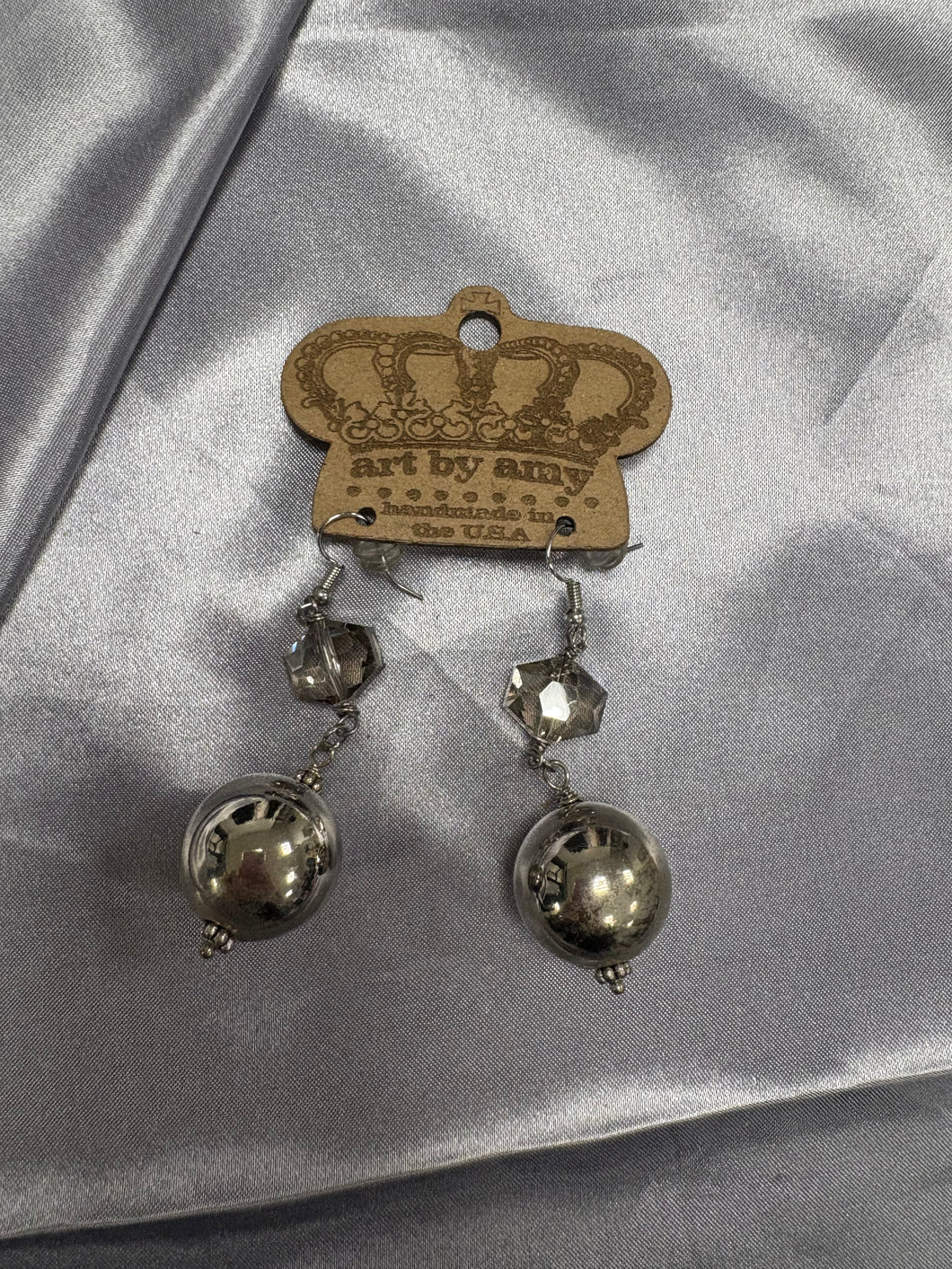 Art by Amy Silver Bead Earrings
