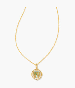 Kendra Scott Gold Letter Disc Reversible Pendant Necklace