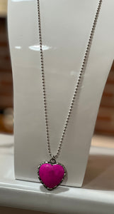 Art by Amy Pink Heart Necklace