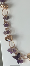 Load image into Gallery viewer, Gold Necklace with Purple Stones
