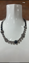 Load image into Gallery viewer, TOVA black and silver necklace
