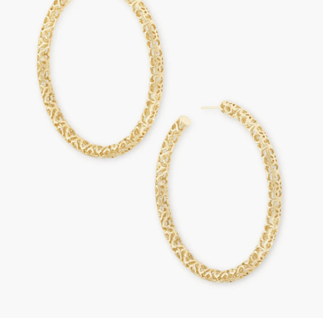 Kendra Scott Maggie Hoop Earrings in Gold Filigree