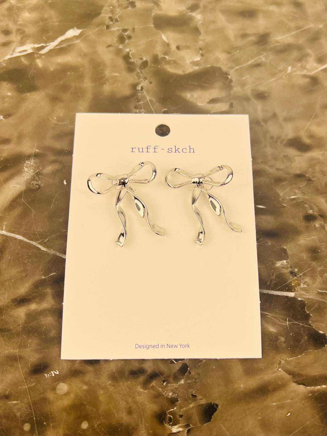 Silver Bow Earrings