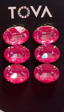 Load image into Gallery viewer, TOVA Hazel Earrings in Antique Gold/Ultra Fuchsia
