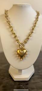 Heart Pearl Pendant Necklace