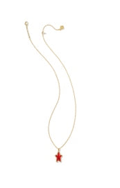 Kendra Scott Ada Gold Star Pendant in Red Illusion