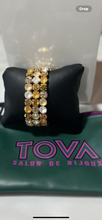 Load image into Gallery viewer, TOVA gold rhinestone bracelet
