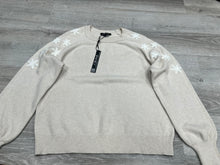 Load image into Gallery viewer, Charlie B Cream Sweater With White Flowers Size Medium
