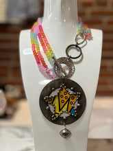 Load image into Gallery viewer, Art by Amy Colorful Beaded Necklace with Large Star Pendant
