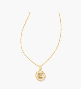 Kendra Scott Gold Letter Disc Reversible Pendant Necklace