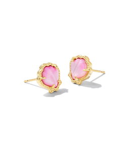 Kendra Scott Brynne Gold Shell Stud Earrings in Blush Ivory