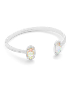 Kendra Scott Silver Elton Bracelet Rhodium Dichroic Glass