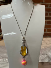 Load image into Gallery viewer, Art by Amy Double Sided Pink and Yellow Bunny Necklace
