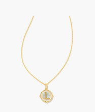 Load image into Gallery viewer, Kendra Scott Gold Letter Disc Reversible Pendant Necklace
