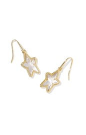 Kendra Scott Ada Gold Star Earrings in Ivory Mother Of Pearl