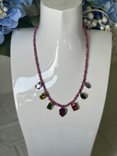 Load image into Gallery viewer, Tova Purple Beaded Necklace with Crystals
