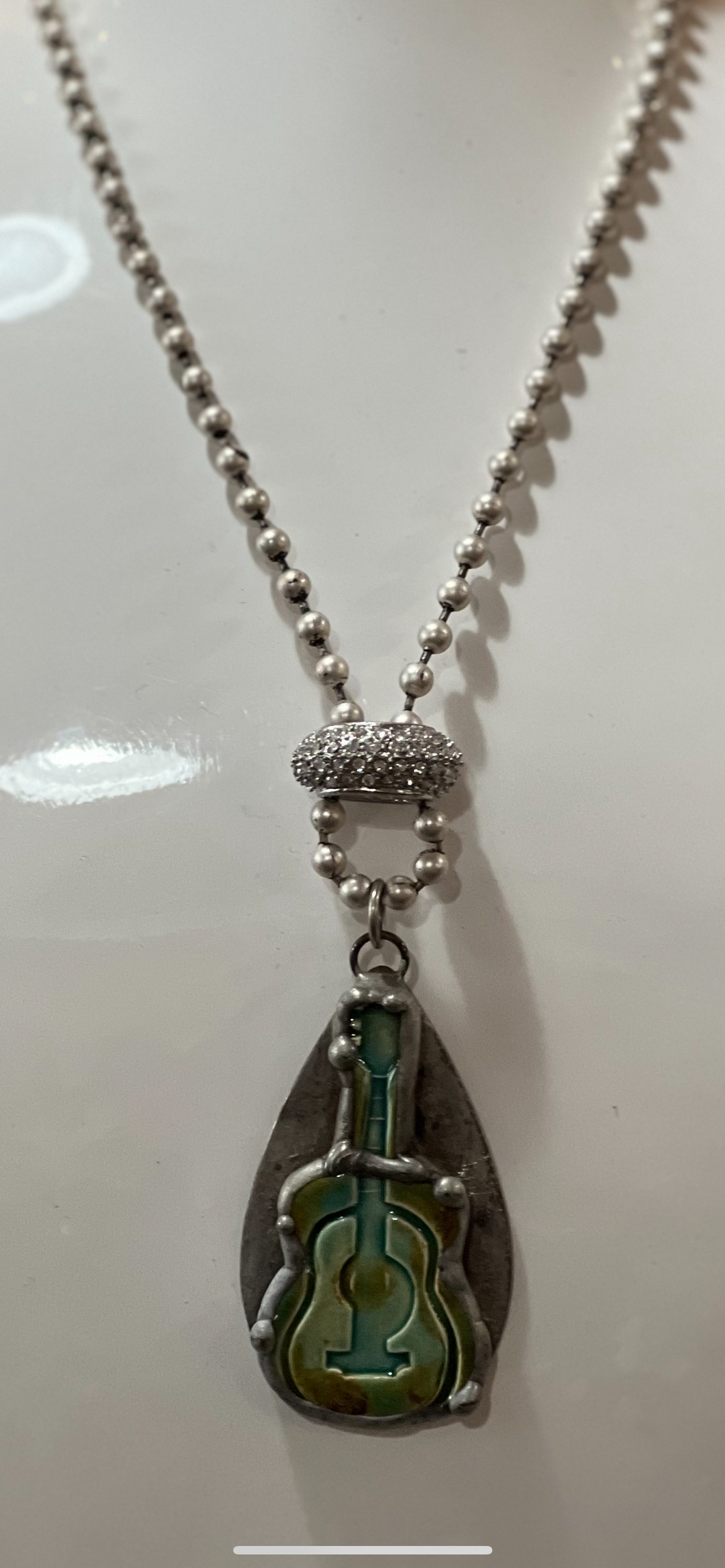 Art by Amy Turquoise Guitar Necklace