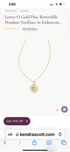 Load image into Gallery viewer, Kendra Scott Gold Letter Disc Reversible Pendant Necklace
