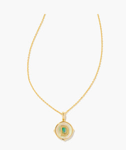 Kendra Scott Gold Letter Disc Reversible Pendant Necklace