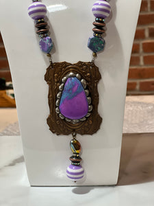 Art by Amy Large Purple Pendant Necklace