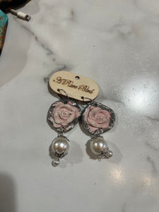 Rare Bird Rose & Pearl Earrings