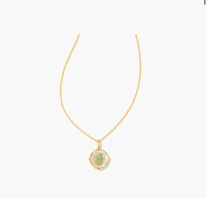 Kendra Scott Gold Letter Disc Reversible Pendant Necklace