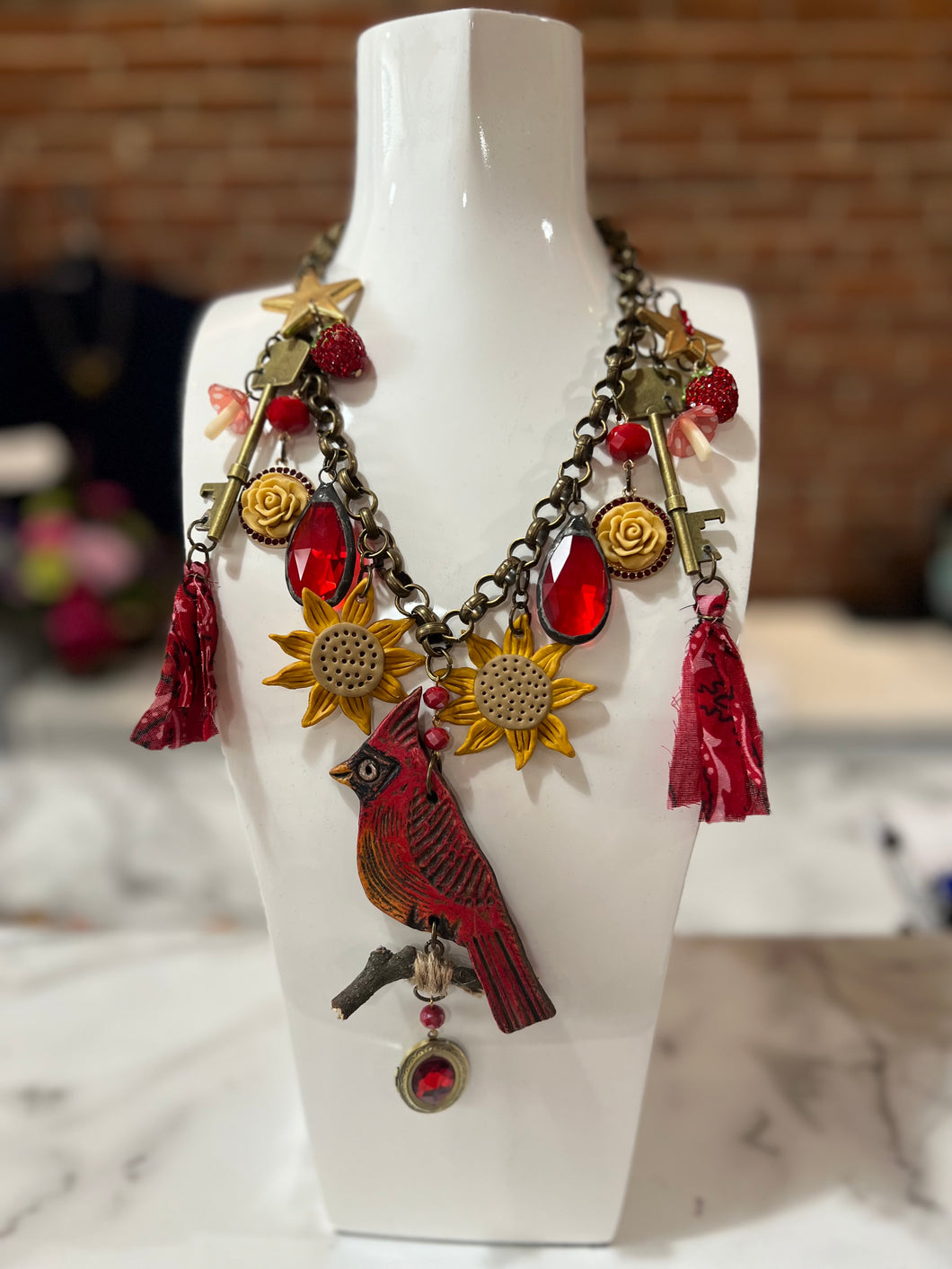 Cardinal Lovers Necklace