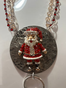 Art by Amy Red Beaded Santa Necklace