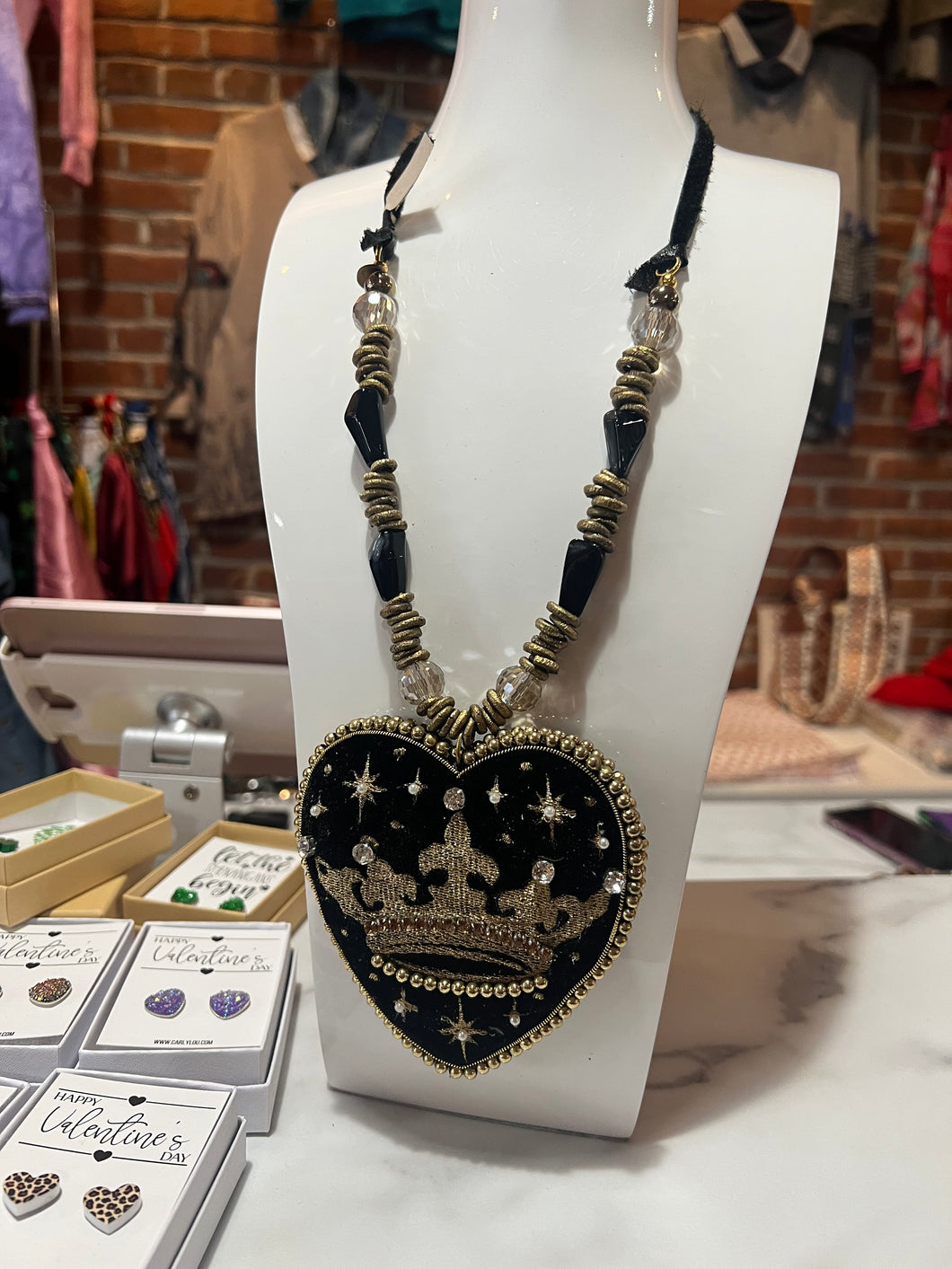 Rare Bird Black Crown Necklace