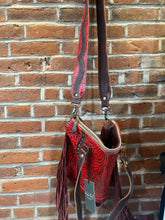 Load image into Gallery viewer, Myra Bag Red Leather Purse with Fringe
