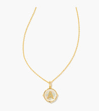 Load image into Gallery viewer, Kendra Scott Gold Letter Disc Reversible Pendant Necklace
