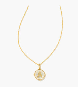 Kendra Scott Gold Letter Disc Reversible Pendant Necklace