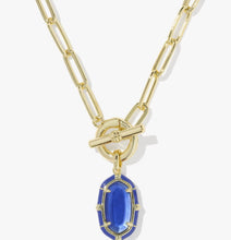 Load image into Gallery viewer, Kendra Scott Elisa Gold
Enamel Link &amp; Chain
Necklace - Cobalt Illusion
