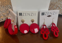 Load image into Gallery viewer, ZENZII Red drop earrings
