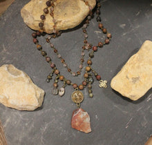 Load image into Gallery viewer, The Primitive Peddler A Stones Throw Rusty Layered Bohemian Necklace
