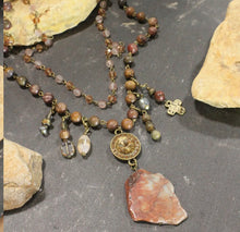 Load image into Gallery viewer, The Primitive Peddler A Stones Throw Rusty Layered Bohemian Necklace
