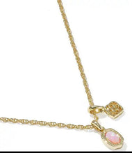 Load image into Gallery viewer, Kendra Scott mini Elisa necklace, gold light pink lab opal

